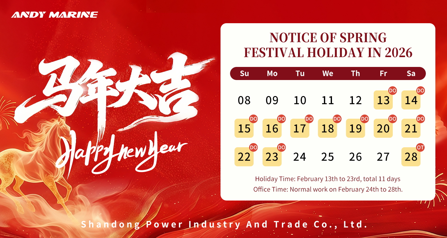 Aviso de feriado do Ano Novo Chinês de Andy Marine