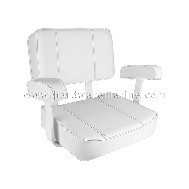 Assento de barco dobrável acolchoado Deluxe com apoios de braços