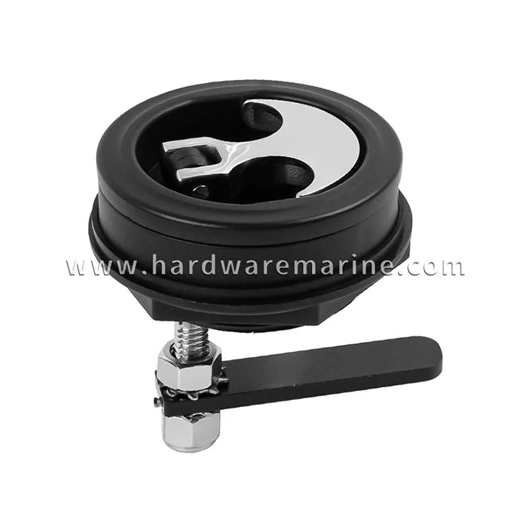 Fechadura giratória para barco marinho preto de nylon