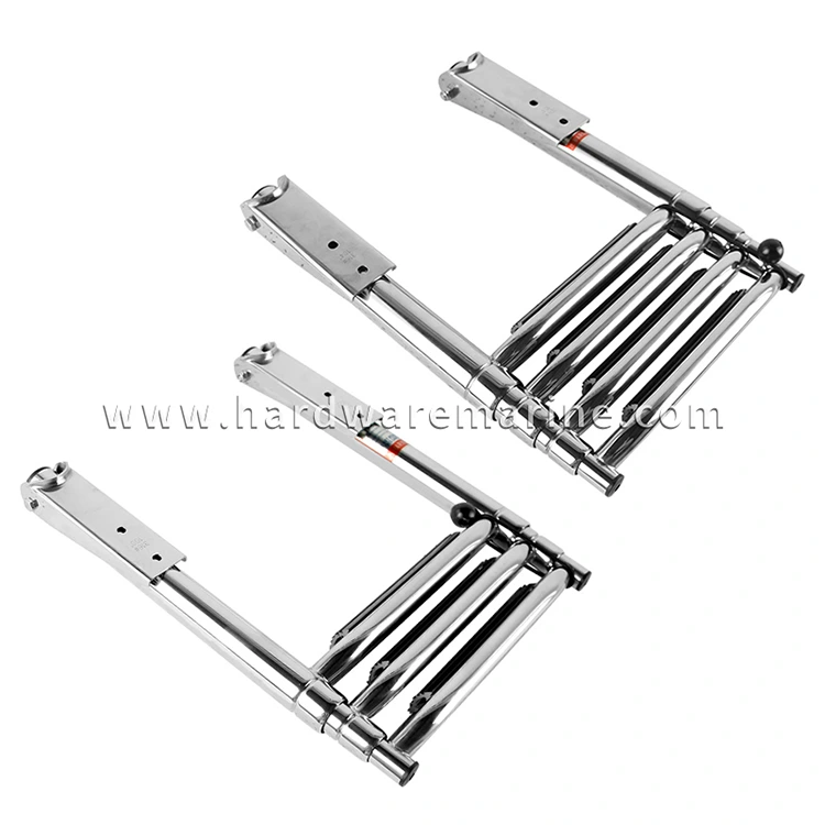 Aço inoxidável 3/4 Step Boat escada com ampla etapa